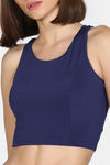 Zelocity Medium Impact Longline Padded Sports Bra - Twilight Blue — thumbnail 5